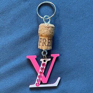 LV Bogg Champagne Cork Key Chain-LV Fancy Key Ring-New!